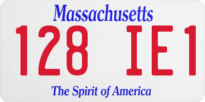 MA license plate 128IE1
