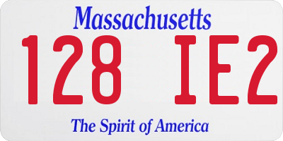 MA license plate 128IE2