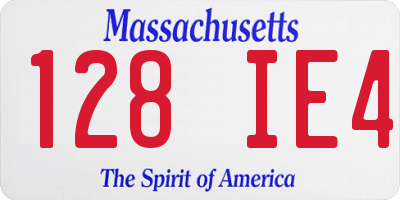 MA license plate 128IE4