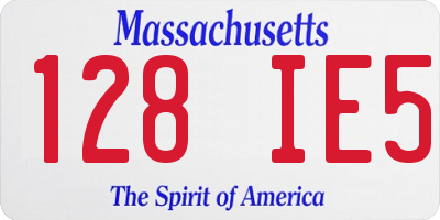 MA license plate 128IE5