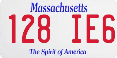 MA license plate 128IE6