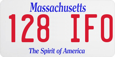 MA license plate 128IF0