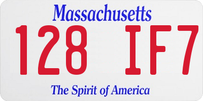 MA license plate 128IF7