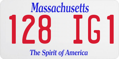 MA license plate 128IG1