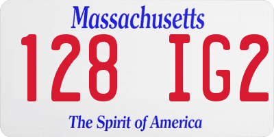 MA license plate 128IG2