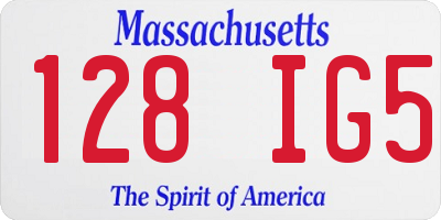 MA license plate 128IG5