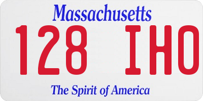 MA license plate 128IH0