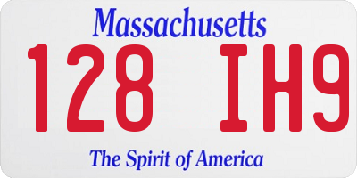 MA license plate 128IH9
