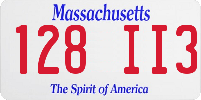 MA license plate 128II3