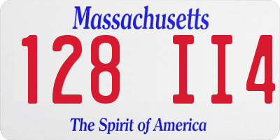 MA license plate 128II4