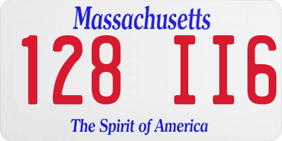 MA license plate 128II6
