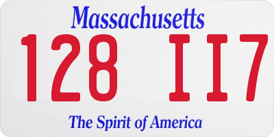 MA license plate 128II7