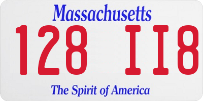 MA license plate 128II8