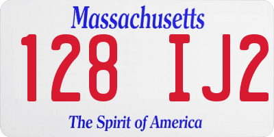 MA license plate 128IJ2