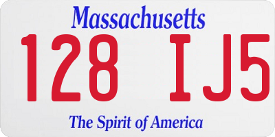 MA license plate 128IJ5