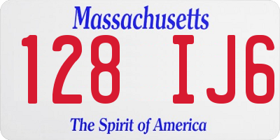 MA license plate 128IJ6