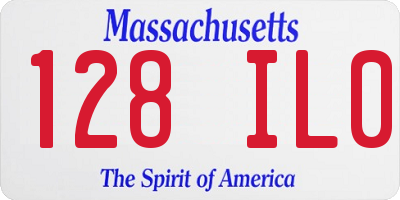 MA license plate 128IL0