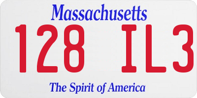 MA license plate 128IL3