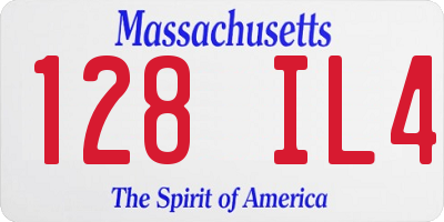 MA license plate 128IL4