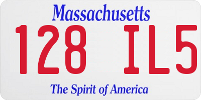 MA license plate 128IL5