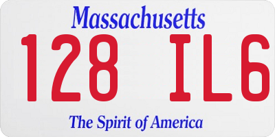 MA license plate 128IL6