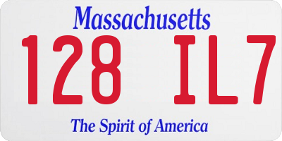 MA license plate 128IL7