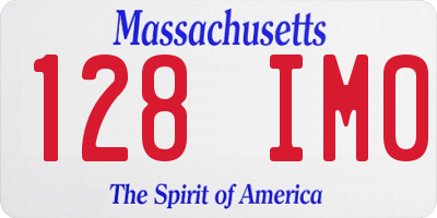 MA license plate 128IM0