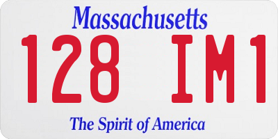 MA license plate 128IM1