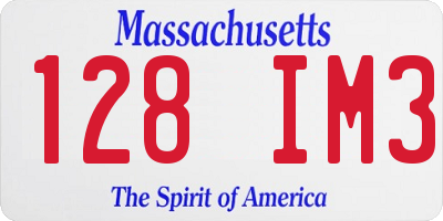 MA license plate 128IM3