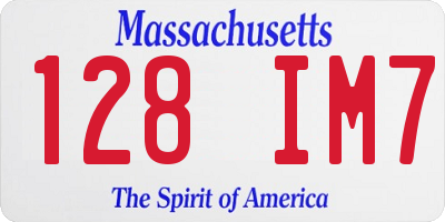 MA license plate 128IM7