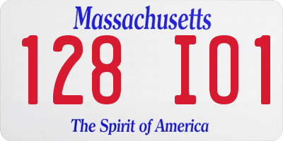 MA license plate 128IO1