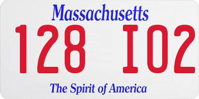 MA license plate 128IO2