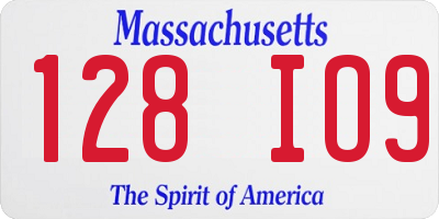 MA license plate 128IO9