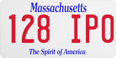 MA license plate 128IP0