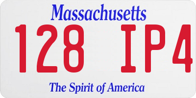 MA license plate 128IP4