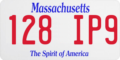 MA license plate 128IP9