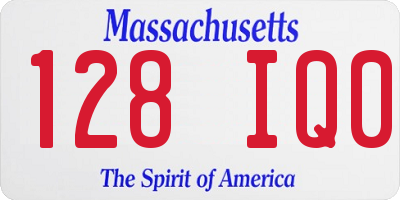 MA license plate 128IQ0