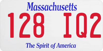 MA license plate 128IQ2