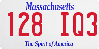 MA license plate 128IQ3