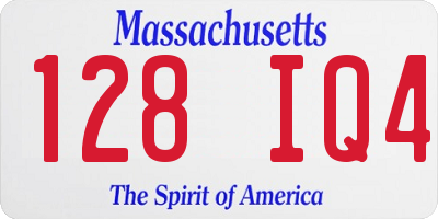 MA license plate 128IQ4