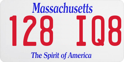 MA license plate 128IQ8