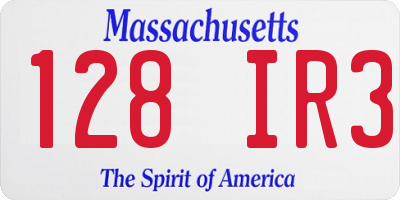 MA license plate 128IR3