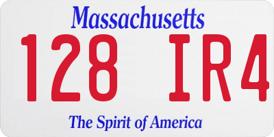 MA license plate 128IR4