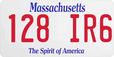 MA license plate 128IR6