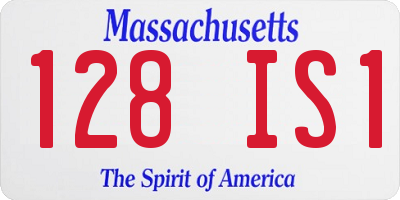 MA license plate 128IS1