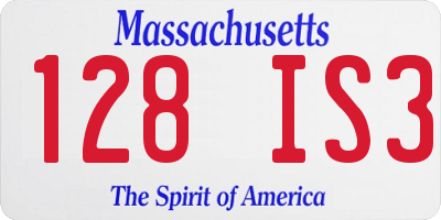 MA license plate 128IS3