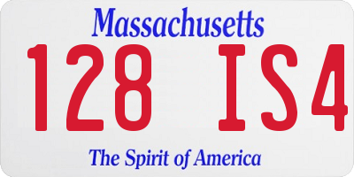 MA license plate 128IS4