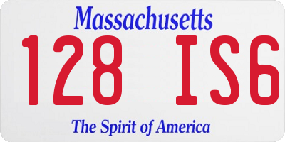 MA license plate 128IS6