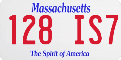 MA license plate 128IS7