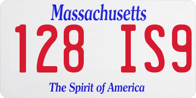 MA license plate 128IS9